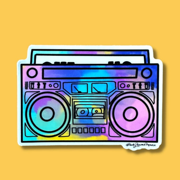 Colorful Boom Box Sticker - Freshie & Zero Studio Shop