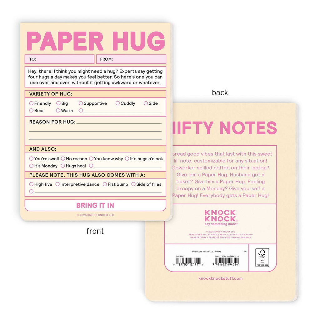 Paper Hug Fill-In Notepad - Freshie & Zero Studio Shop