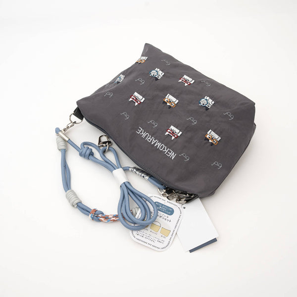 Cat Multi-Use Crossbody Bag - Gray | Kusuguru Japan - Freshie & Zero Studio Shop