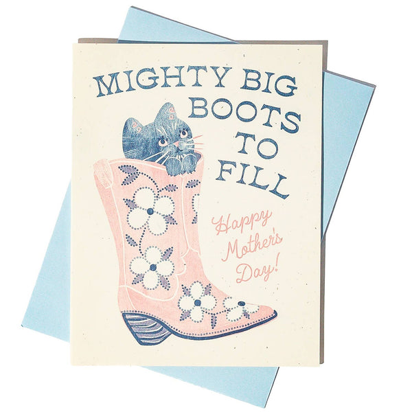 Mighty Big Boots - Risograph Mother's Day Card - Freshie & Zero Studio Shop