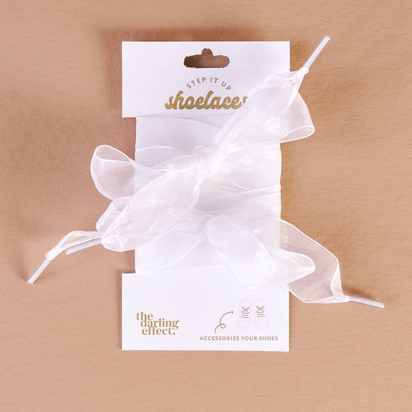 Sheer Ribbon Shoelaces - White - Freshie & Zero Studio Shop