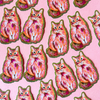 Pink glitter kitty sticker by Katie Daisy, featuring a shiny, colorful cat design on a sticker sheet.