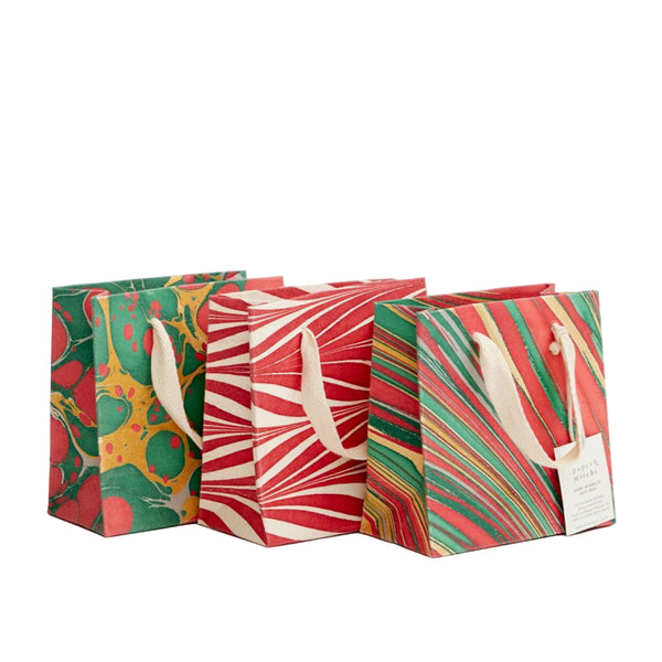 Small Hand Marbled Gift Bags - Christmas Glitz - Freshie & Zero Studio Shop