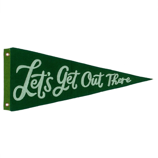 Let's Get Out There Pennant Flag - Freshie & Zero Studio Shop