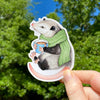 Cozy Opossum with Mug Vinyl Sticker - Freshie & Zero Studio Shop