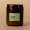 Dilo No. 10 Basil Mint and Lavender candle in a glass container, featuring fresh herbs and floral scent for a calming ambiance.