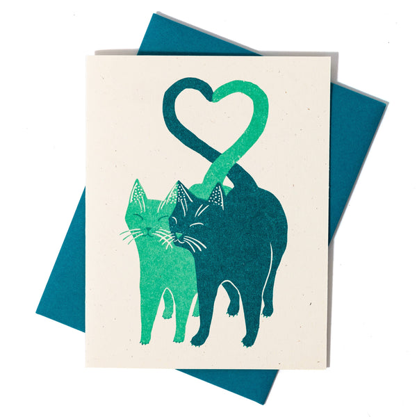 Love Cats - Risograph Card - Freshie & Zero Studio Shop