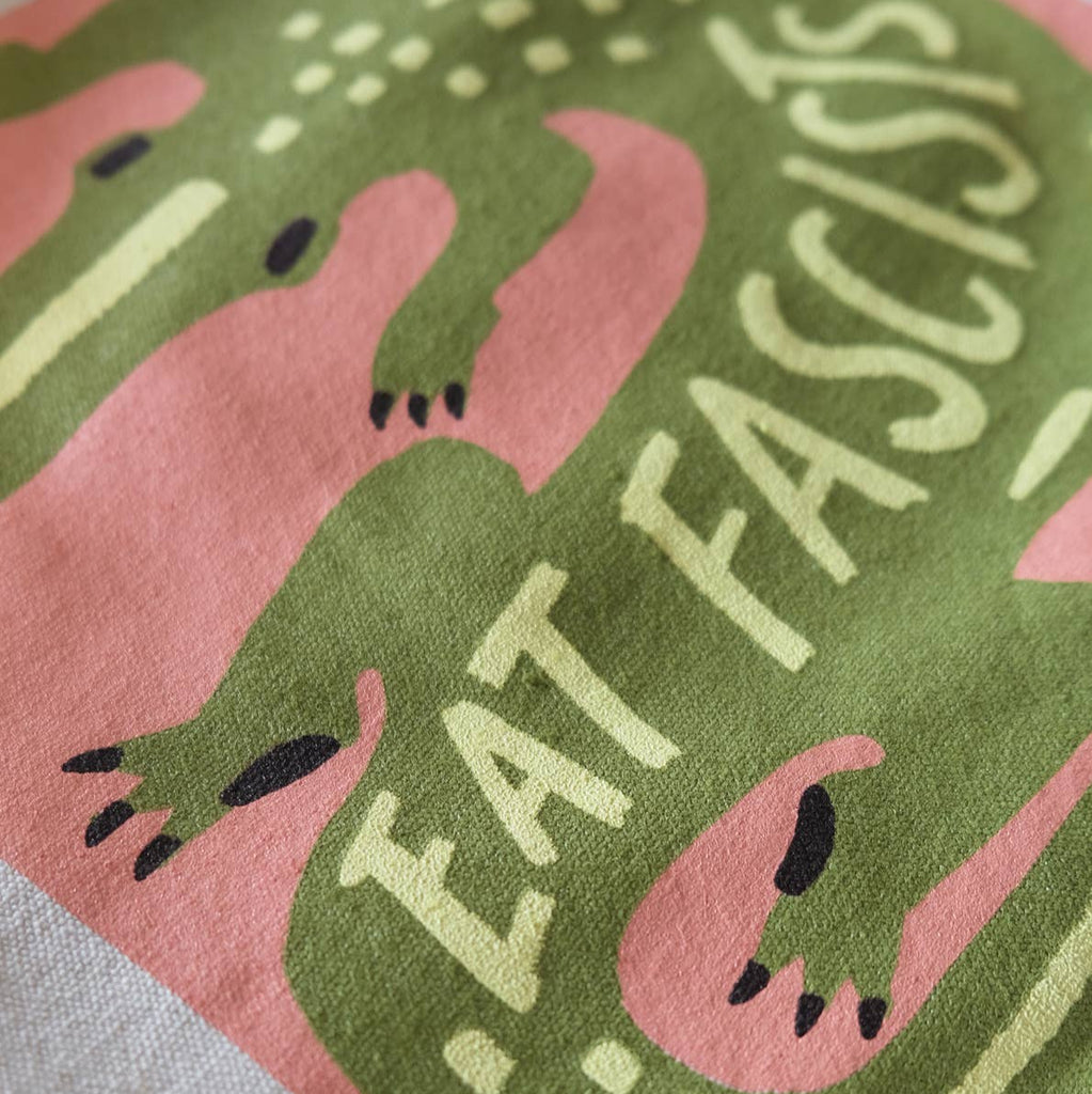 Eat Fascists Gator Canvas Tote Bag by Idlewild - Freshie & Zero Studio Shop