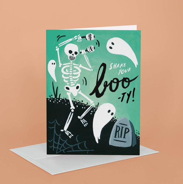Idlewild Shake Your Boo-ty Halloween greeting card featuring festive Halloween-themed artwork and playful lettering.