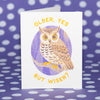 Older Owl - Risograph Birthday Card - Freshie & Zero Studio Shop