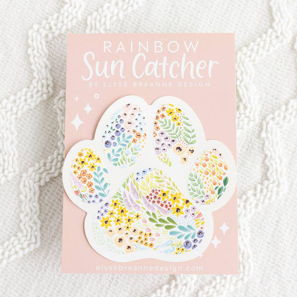 Floral Paw Print Sun Catcher - Freshie & Zero Studio Shop