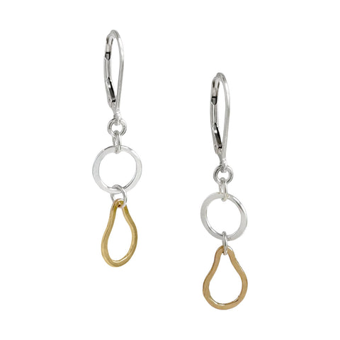 Freshie & Zero Dune Drops earrings with gold-tone and textured design, showcasing elegant dangle earrings for stylish wear.