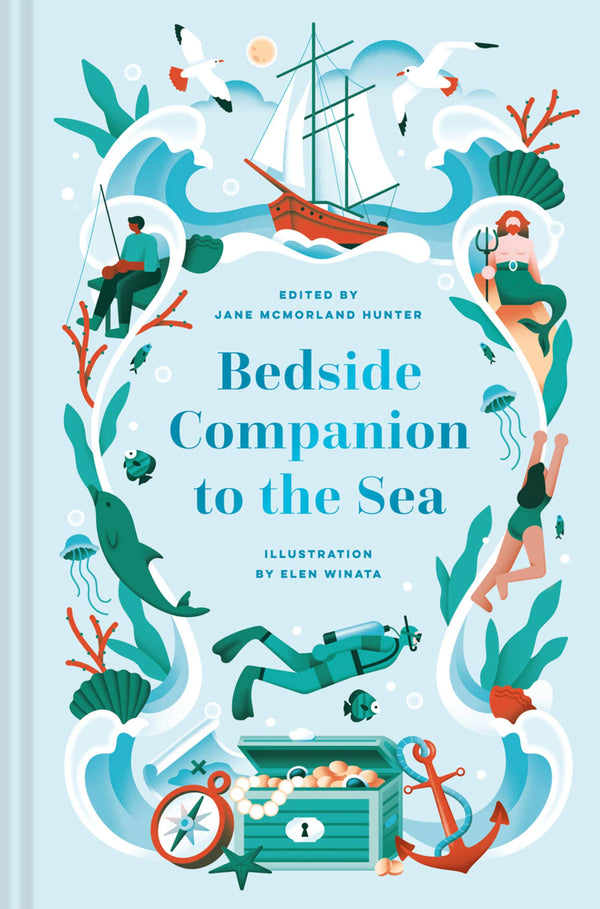 Cover of the book "Bedside Companion to the Sea" by Penguin Random House LLC, featuring ocean-themed artwork.