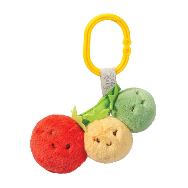 Colorful plush Veggie Pals baby toy from Douglas, soft sensory plush toy for infants with vibrant vegetable designs.