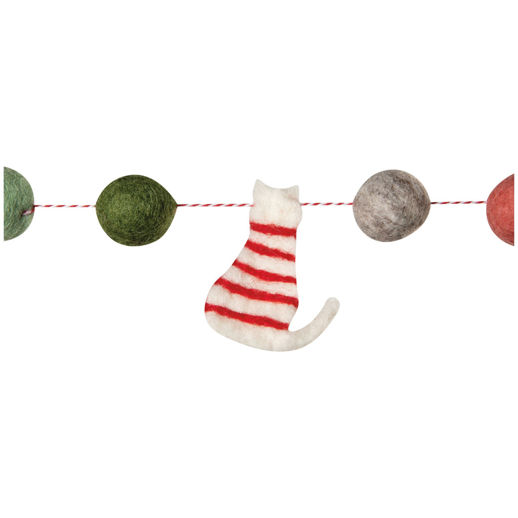 Cats Christmas Felt Garland - Freshie & Zero Studio Shop