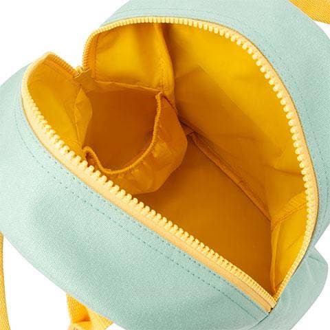 Mint Happy Bread Lunch Bag by Fluf, a colorful fabric bag with a bread pattern, designed for carrying lunch and snacks.
