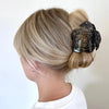 Hair Claw Clip: Black Rose Flower - Freshie & Zero Studio Shop