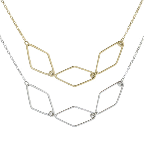Freshie & Zero Mirage Links Necklace featuring shiny diamond-style chain links, elegant and stylish jewelry accessory.
