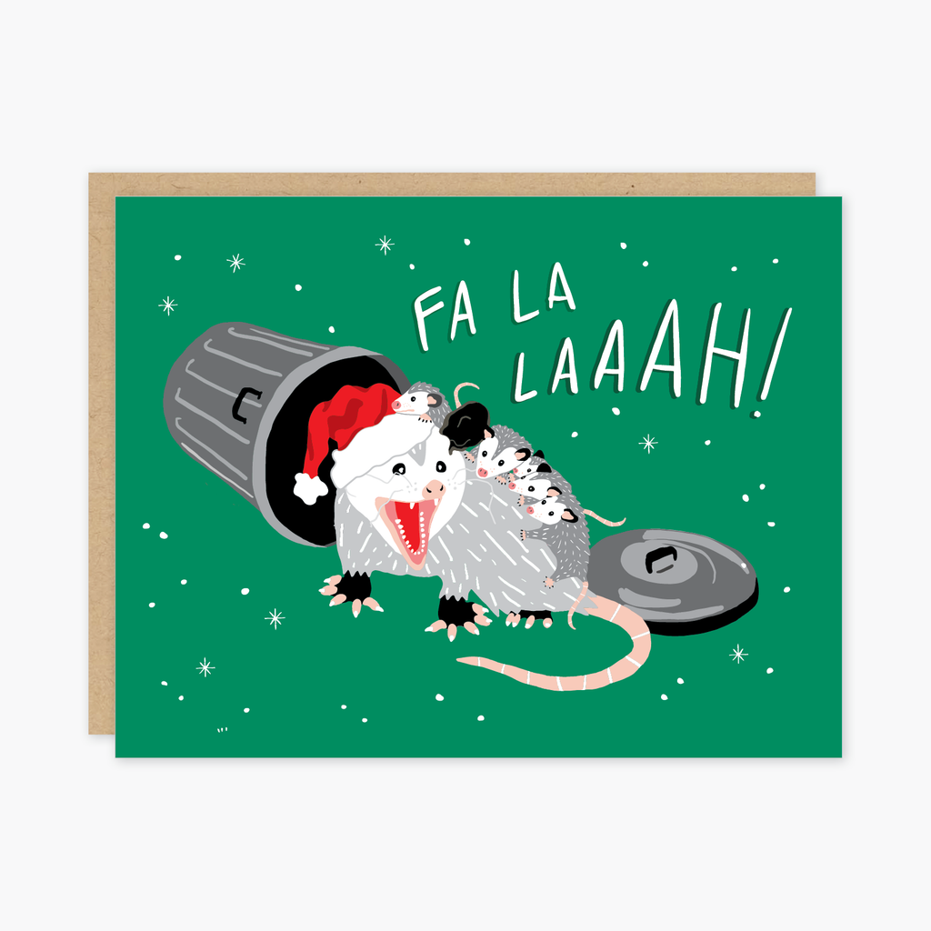 Boxed Fa La Possum Holiday Cards - Set of 8 - Freshie & Zero Studio Shop