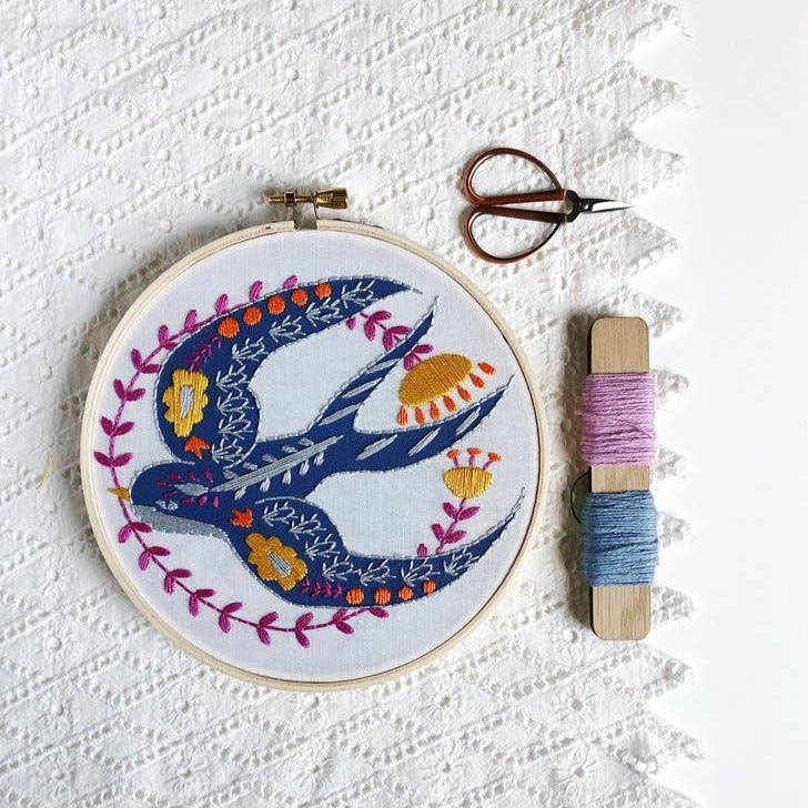 Embroidery Kit - Swallow - Freshie & Zero Studio Shop