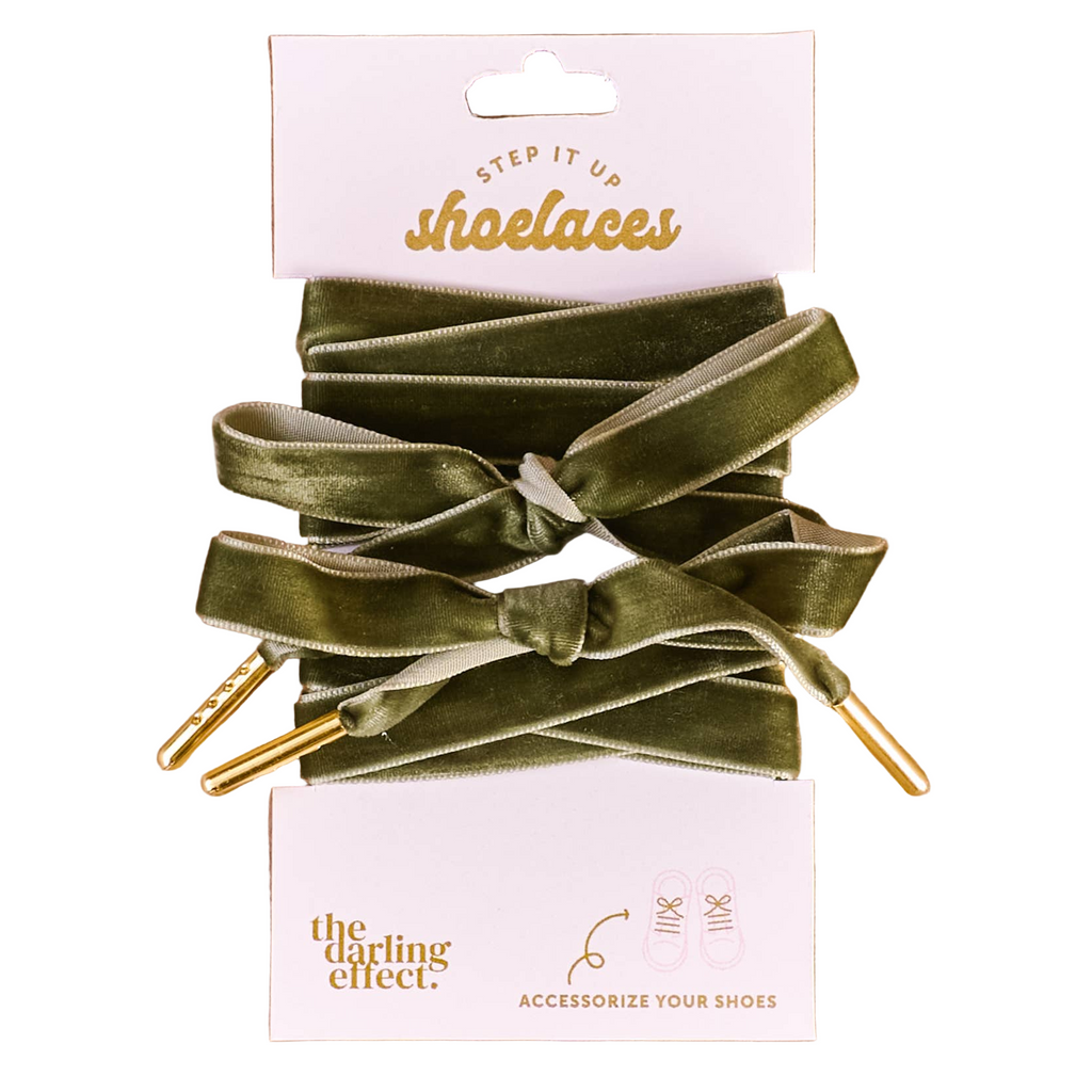 Velvet Ribbon Shoelaces - Green - Freshie & Zero Studio Shop