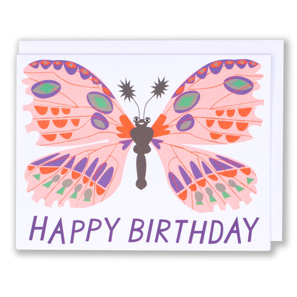 Butterfly Happy Birthday Card - Freshie & Zero Studio Shop