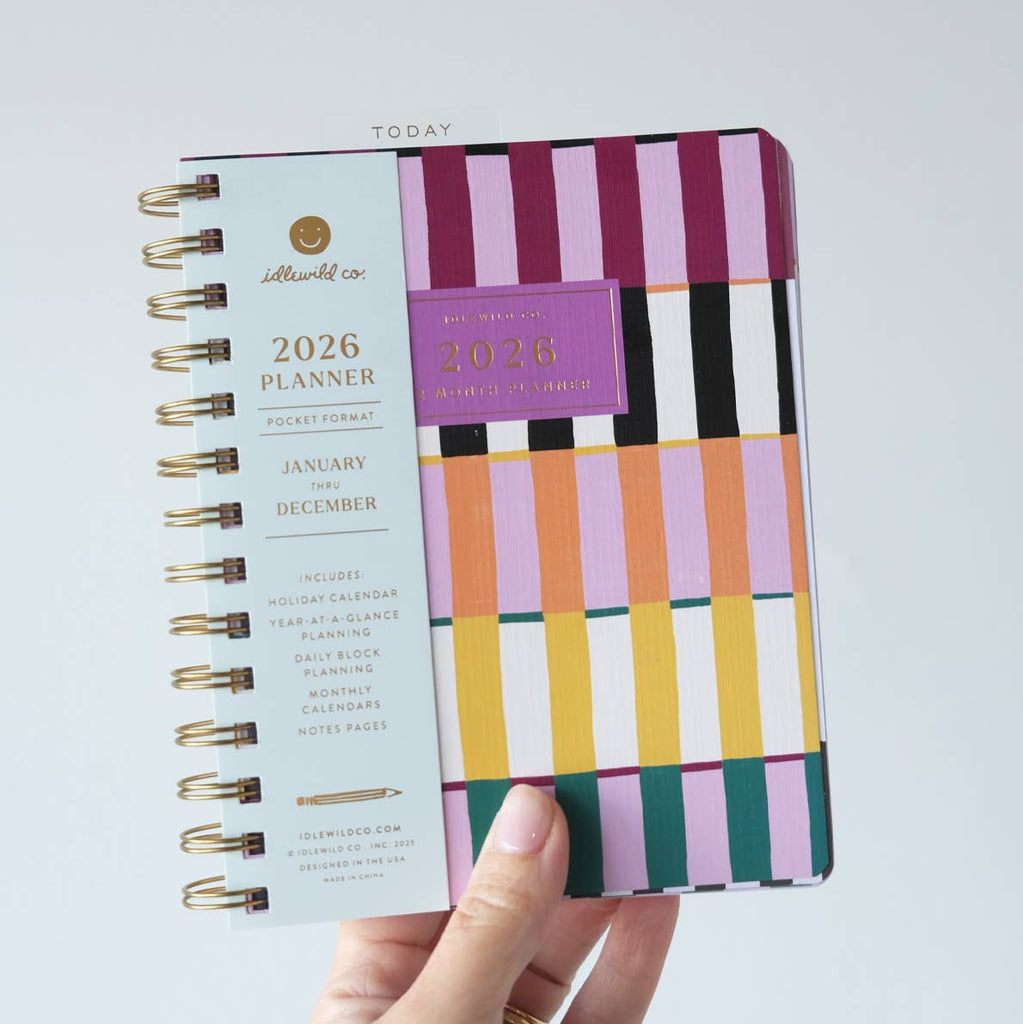 2026 Pocket Size Planner | Painted Stripes - Freshie & Zero Studio Shop