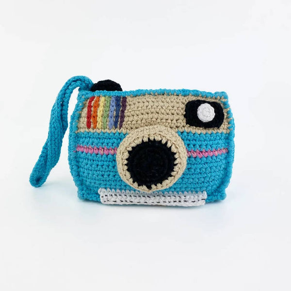 Knit Organic Cotton Polaroid Camera Rattle by Pebble - Freshie & Zero Studio Shop