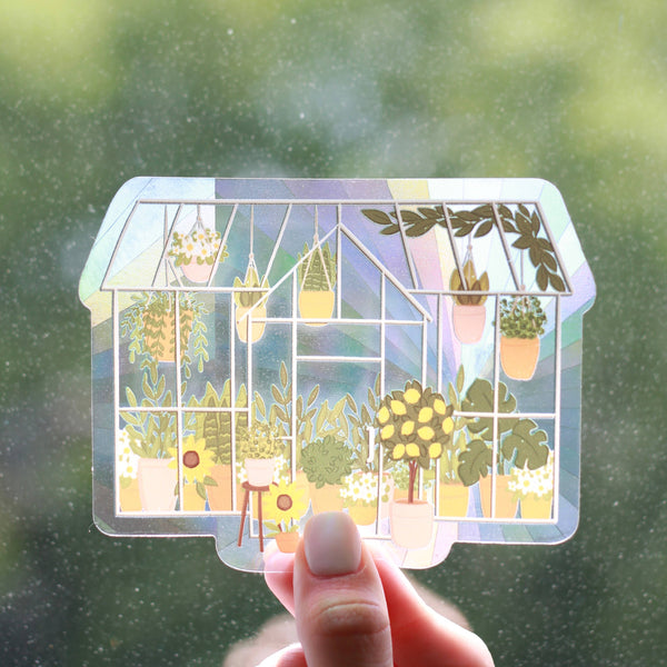 Greenhouse Sun Catcher Window Decal, 5x3.8 in. - Freshie & Zero Studio Shop