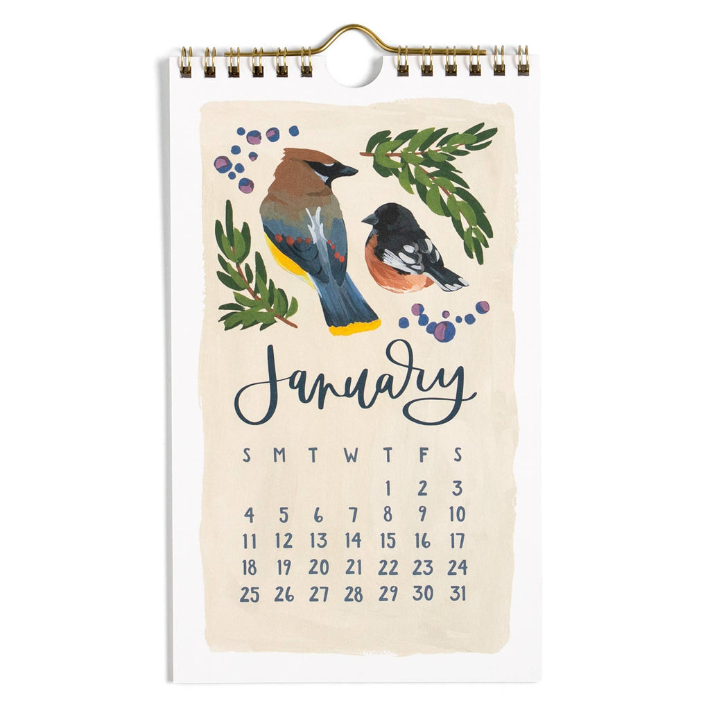2026 Feathered Friends Birds Petite Wall Calendar - Freshie & Zero Studio Shop