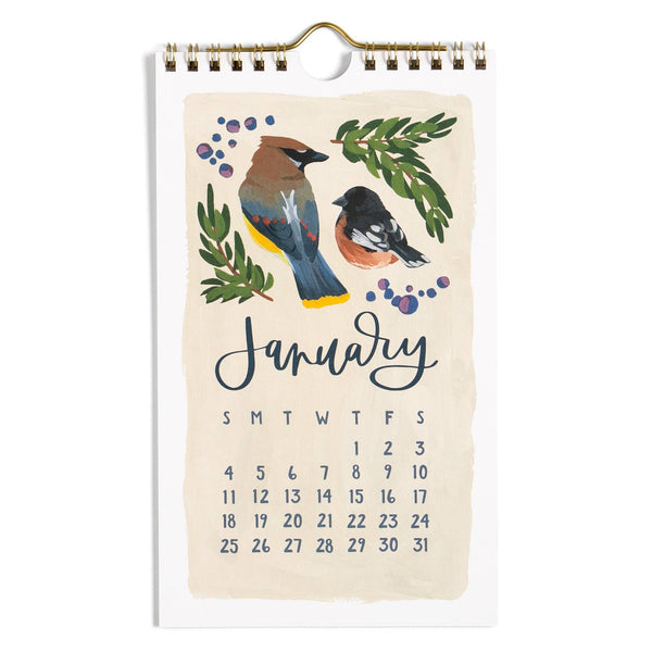 2026 Feathered Friends Birds Petite Wall Calendar - Freshie & Zero Studio Shop