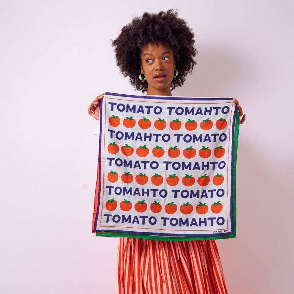 Tomato Tomahto Print Cotton Bandana - Freshie & Zero Studio Shop