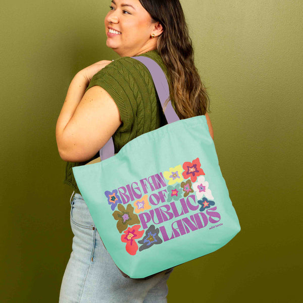 Big Fan of Public Lands Floral Canvas Tote - Freshie & Zero Studio Shop