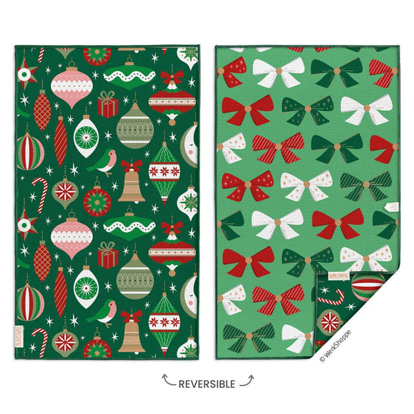 Ornaments & Bows Microfiber Towel - Freshie & Zero Studio Shop