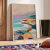El Baker Art Santa Barbara Coastline oil pastel art print, 11x14 poster showcasing vibrant coastal scenery and artistic brushstrokes.