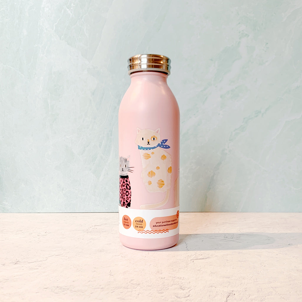Insulated Water Bottle by Danica Studios - Meander Feline Fine - Freshie & Zero Studio Shop