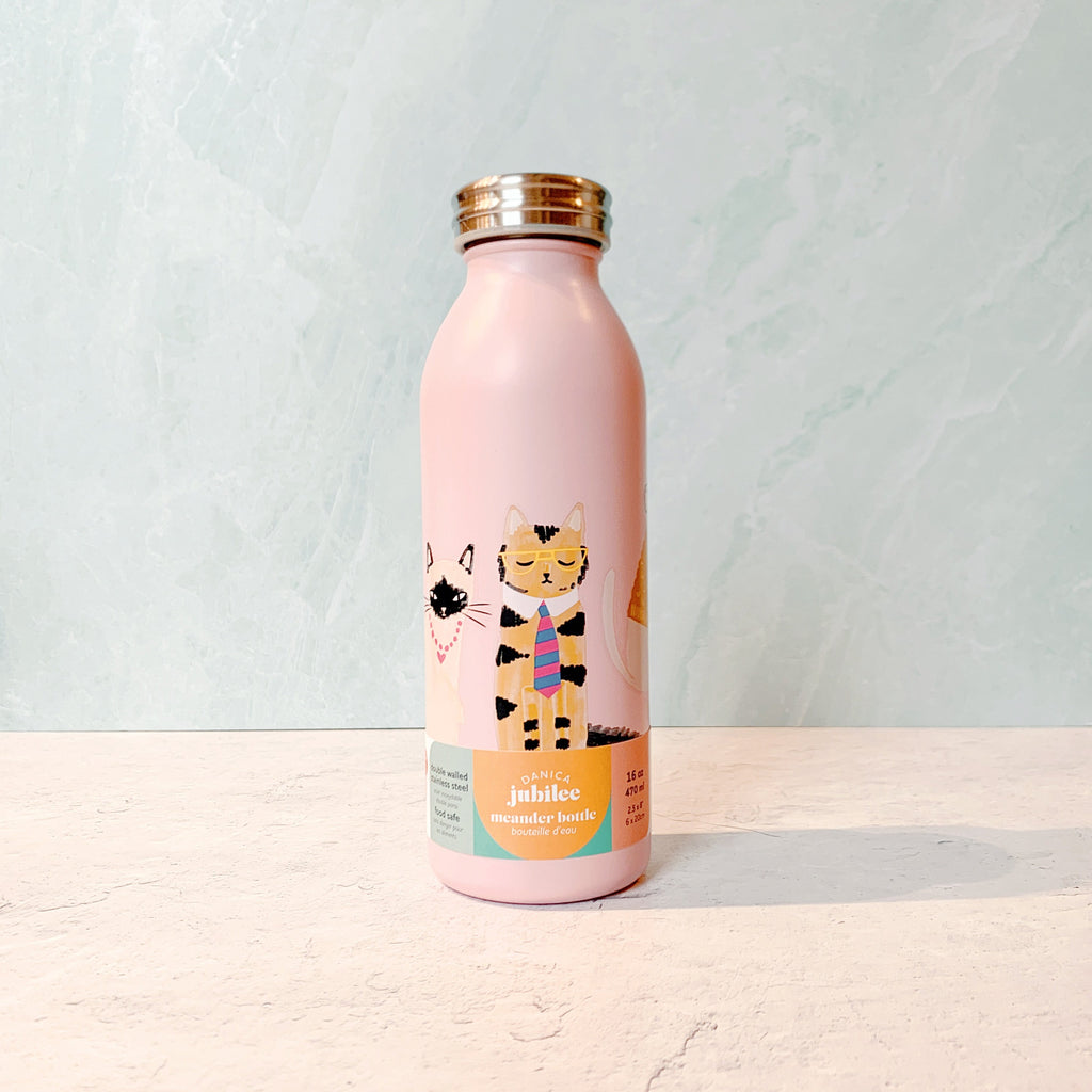 Insulated Water Bottle by Danica Studios - Meander Feline Fine - Freshie & Zero Studio Shop