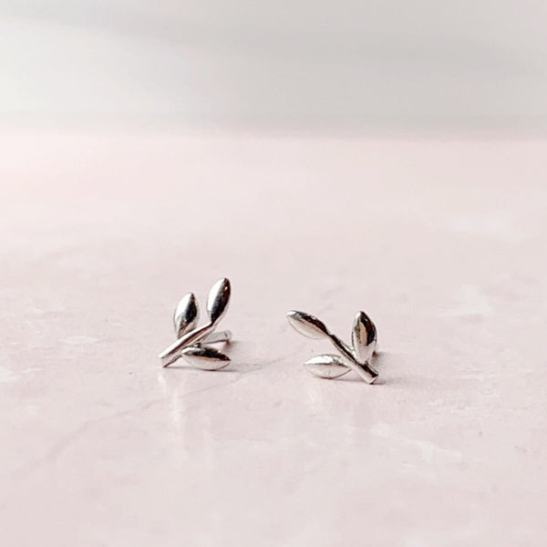 Tiny Stud Earrings: Leaves - Freshie & Zero Studio Shop
