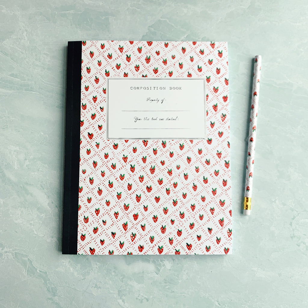 Strawberries Composition Book by Mr. Boddington's Studio - Freshie & Zero Studio Shop