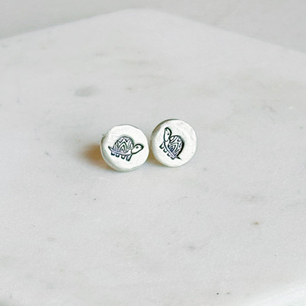 Stamped Turtle Stud Earrings by Susie Ghahremani Boygirlparty® - Freshie & Zero Studio Shop