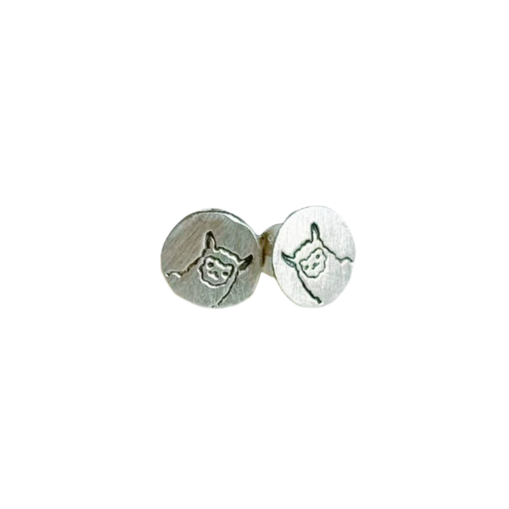 Stamped Llama Stud Earrings by Susie Ghahremani Boygirlparty® - Freshie & Zero Studio Shop