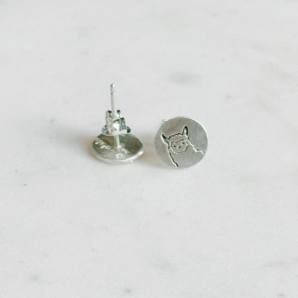 Stamped Llama Stud Earrings by Susie Ghahremani Boygirlparty® - Freshie & Zero Studio Shop