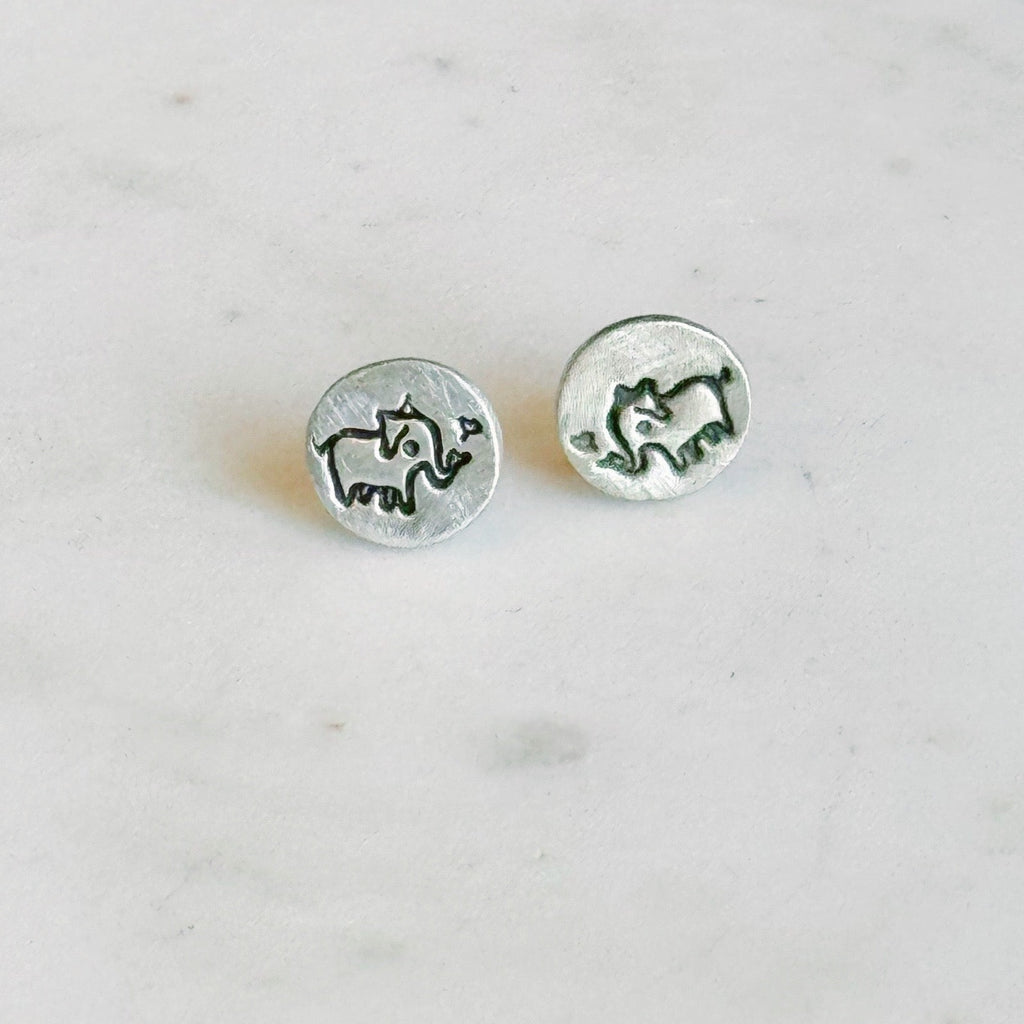 Stamped Elephant Stud Earrings by Susie Ghahremani Boygirlparty® - Freshie & Zero Studio Shop