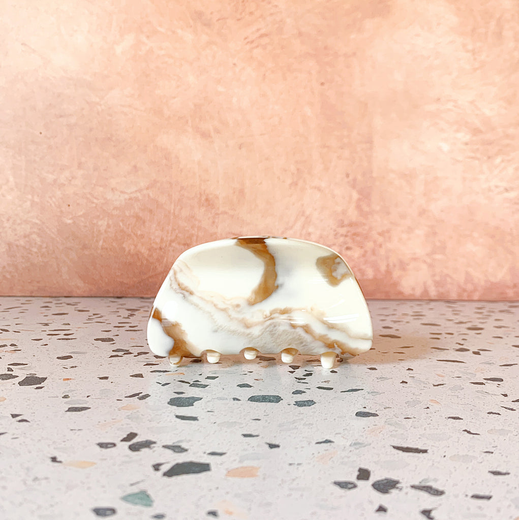 Cream Marble Hair Claw Clip - Freshie & Zero Studio Shop