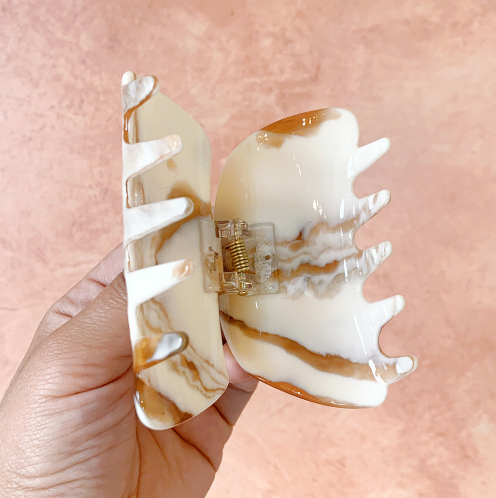Cream Marble Hair Claw Clip - Freshie & Zero Studio Shop