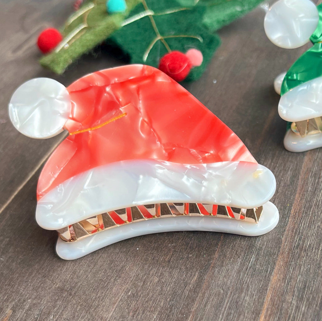 Santa Hat Hair Claw Clip - Freshie & Zero Studio Shop
