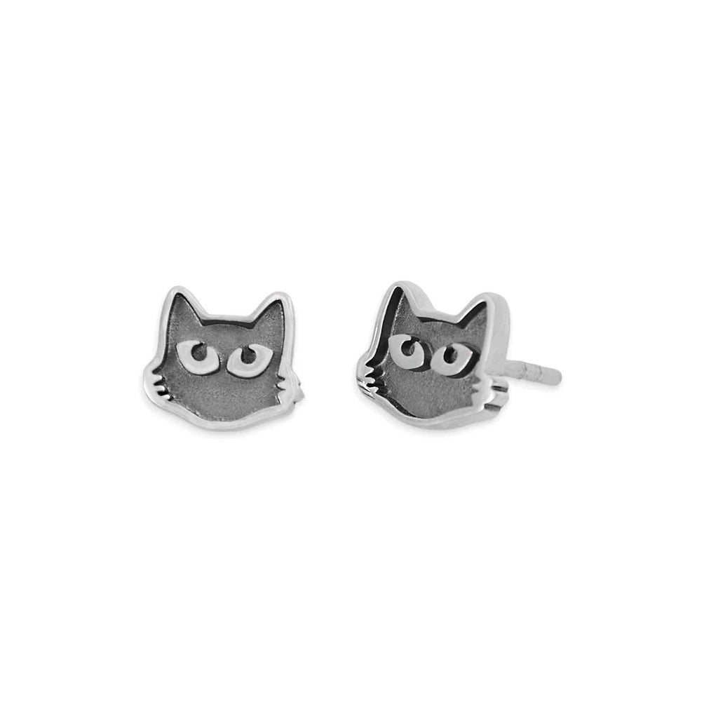 Black Cat Stud Earrings - Freshie & Zero Studio Shop