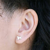 Tiny Stud Earrings: Silver Puppy - Freshie & Zero Studio Shop