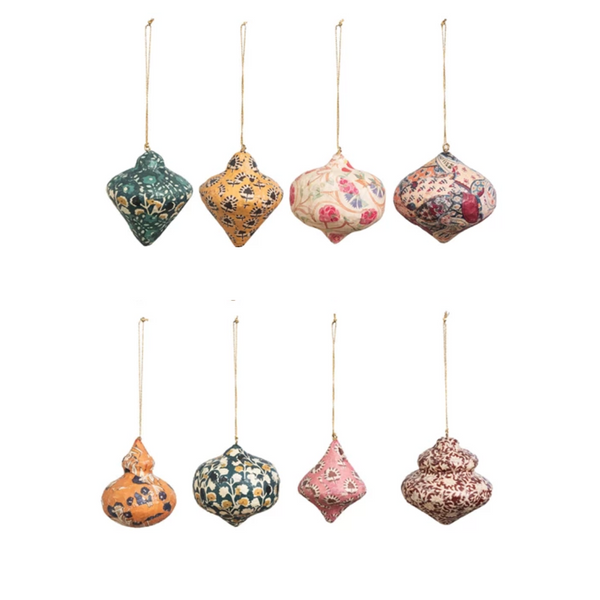 Vintage Style Paper Mache Bauble Ornaments - Freshie & Zero Studio Shop