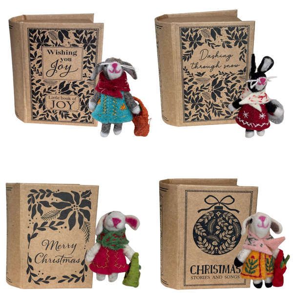 Felt Storybook Bunny Ornaments - Freshie & Zero Studio Shop